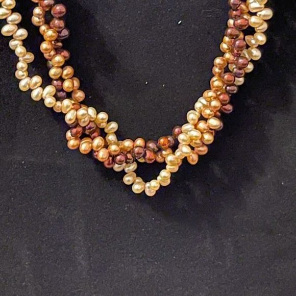 Multi-Strand Twisted Pearl Necklace - Picture 2 of 3